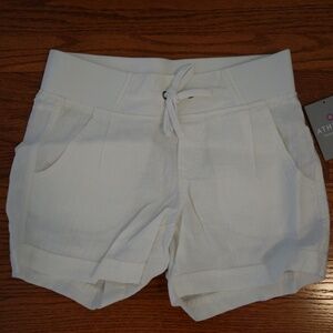 Athleta Linen Creston White Shorts